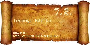 Toronyi Réka névjegykártya