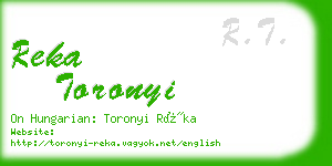 reka toronyi business card